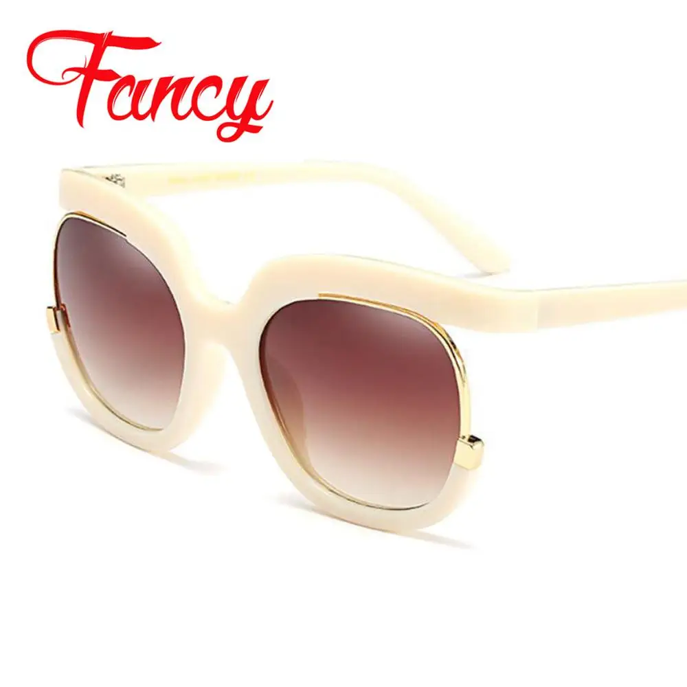 Женские солнцезащитные очки с большой оправой стильные и прямоугольные