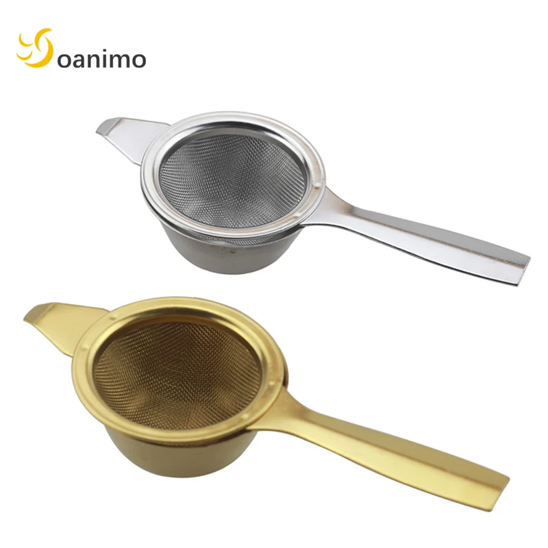 Soanimo Чай заварки + чашки Нержавеющая сталь фильтр простой Форма с длинной ручкой