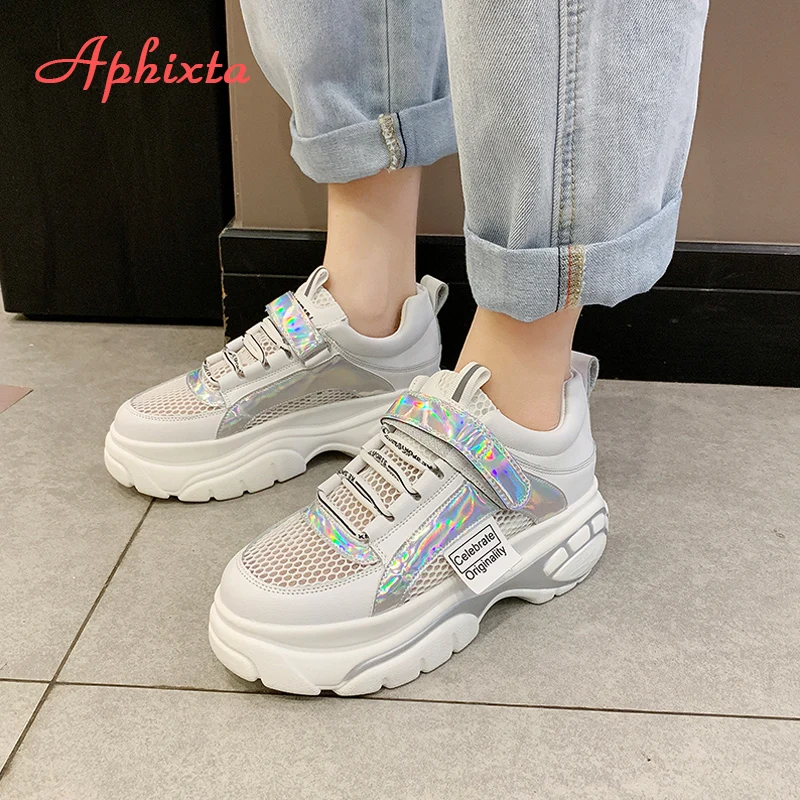 Кроссовки Aphixta женские сетчатые ультралегкие туфли на платформе толстой подошве