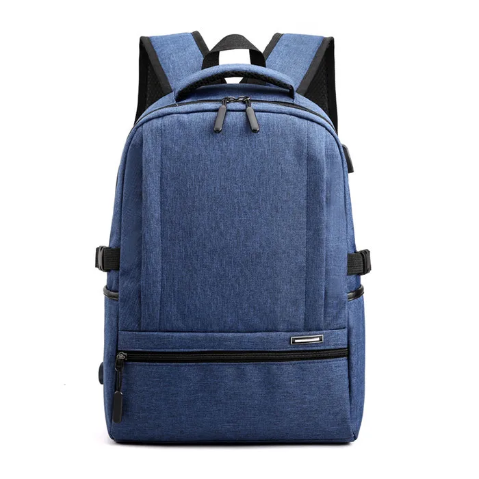 blue FengDong waterproof school bags for boys usb book bag teen girl school backpack schoolbag kids back pack laptop bags for men - Color: blue