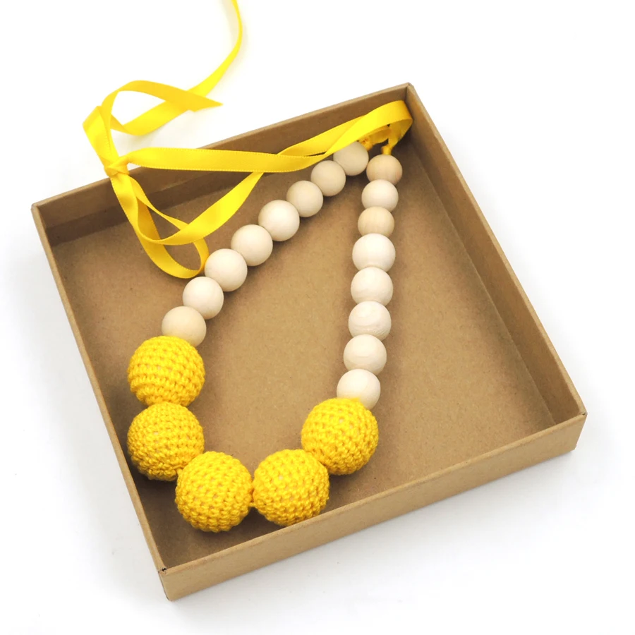 1 шт. распродажа ярко-желтое ожерелье для кормления желтое вязаное крючком