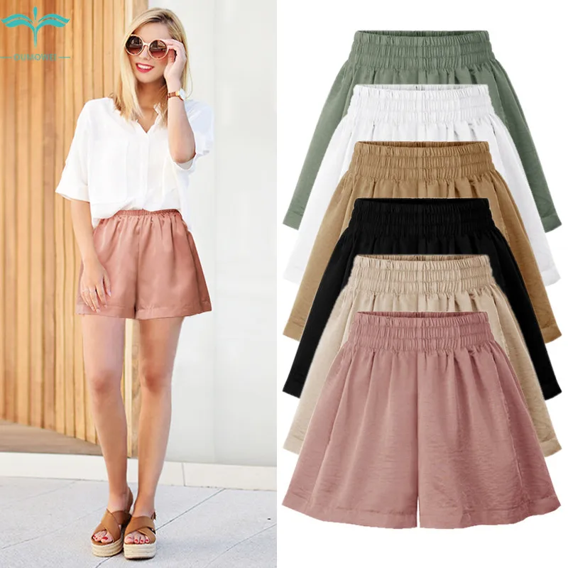 

OUMOWEI Women's Shorts 2020 Fashion Waist Loose Wild Wide Leg M-6XL high quality Hip Hop Women