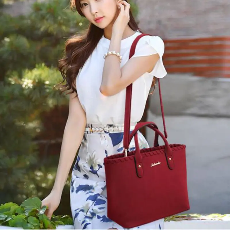 

Women Bag Set Top-Handle Big Capacity Female Handbag Fashion Shoulder Bag Purse Ladies PU Leather Crossbody Bag X386