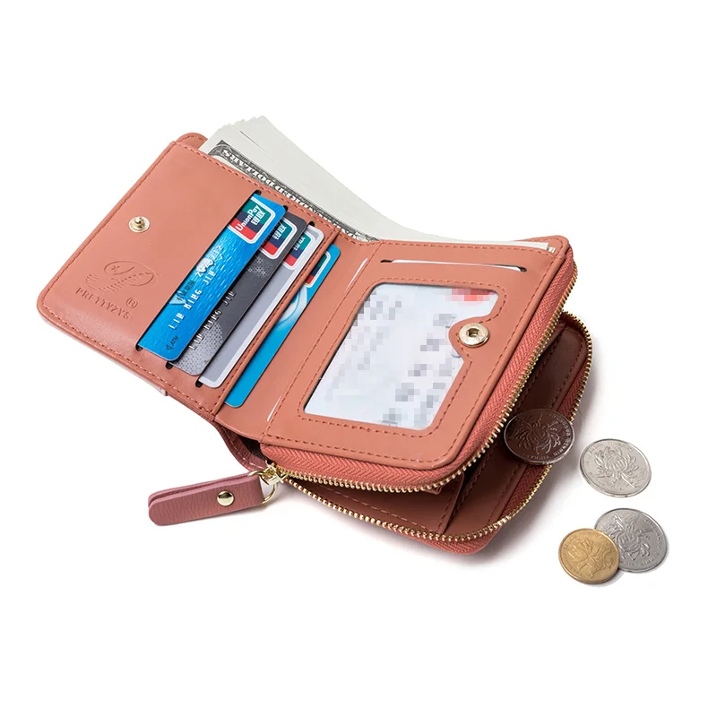 Короткий кошелек с цветочным принтом для женщин маленький клатч на молнии в