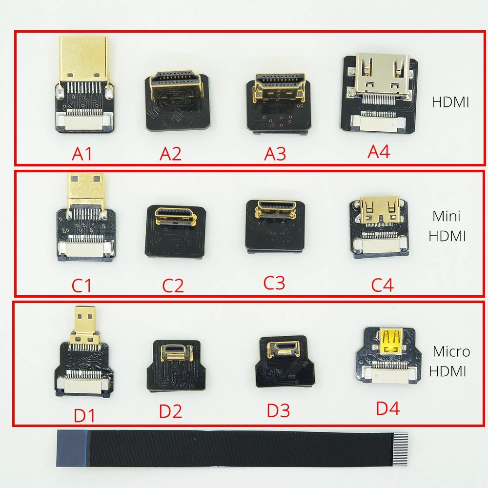 Микро HDMI FPV кабель FPC вверх Угловой Micro D Тип к стандарту риббо для Бесщеточный