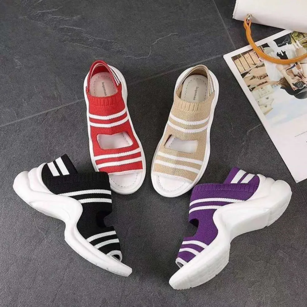 Модные летние элегантные женские сандалии на плоской подошве