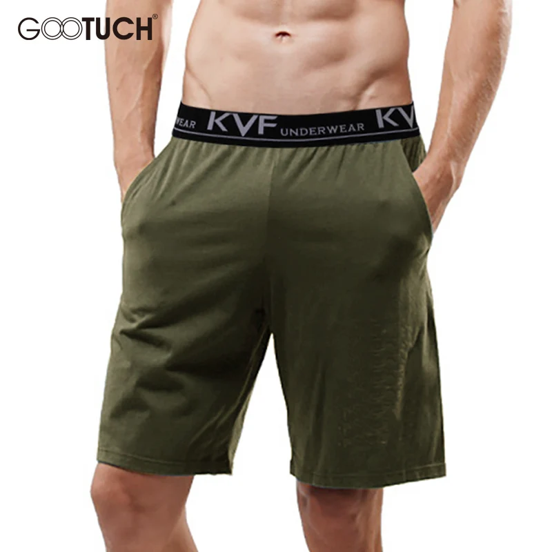 ARMY GREEN Летние мужские хлопковые Пижамные штаны размера плюс, Короткие штаны для отдыха, шорты для сна, Повседневная Пижама, одежда для сна, шорты Боксеры 5002 - Цвет: ARMY GREEN
