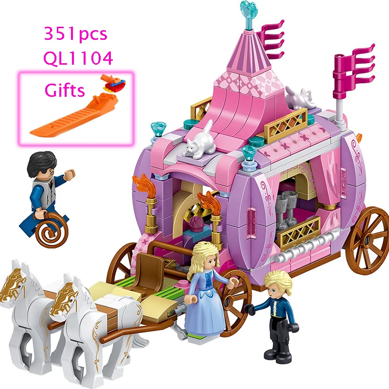 

351pcs Royal Carriage Building Blocks For Girl Friend DIY Model Gifts Children Sets Brick Toys Compatible with LegoINGlys