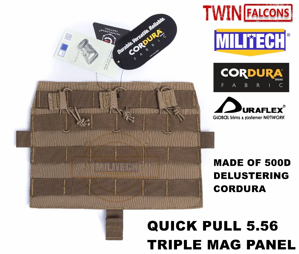 MILITECH TWINFALCONS TW Delustered Crye CP Съемная Лоскутная Тройная M4 5,56 Mag плоская панель для AVS CPC JPC 2,0 FCSK 2,0