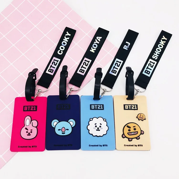 Новый Kpop BTS Bangtan обувь для мальчиков BT21 TATA COOKY CHIMMY силиконовые держатель карт