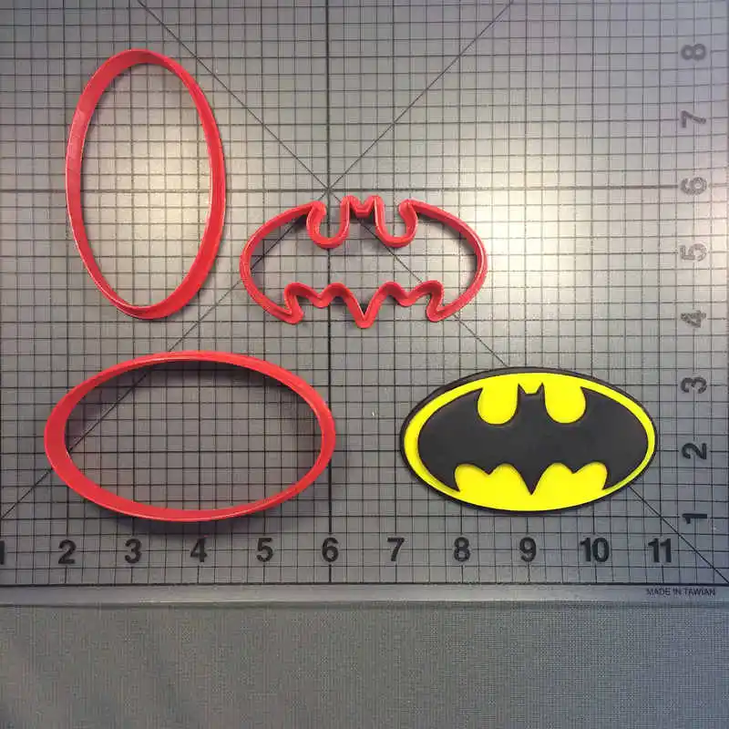 Batman logo 5 inch Мультфильм логотип БЭТМЭН печенья резак набор на заказ 3D печать помадка форма для кекса кухонные аксессуары торт украшения инструменты - Цвет: Batman logo 5 inch