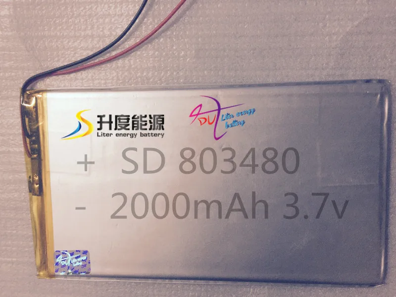 СД Подгонянный самый маленький литий полимерный аккумулятор 803480 2000mAh|rechargeable lithium