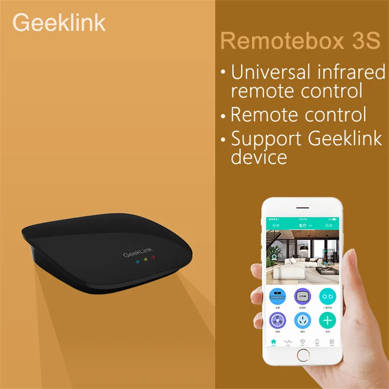 Контроллер двери Geeklink Remotebox 3 S Умный дом Wifi + IR RF Schakelaar Afstandsbediening Autoamtion Universele