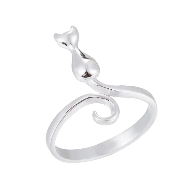 Женское кольцо в виде кошки SMJEL элегантное с длинным хвостом украшение на день
