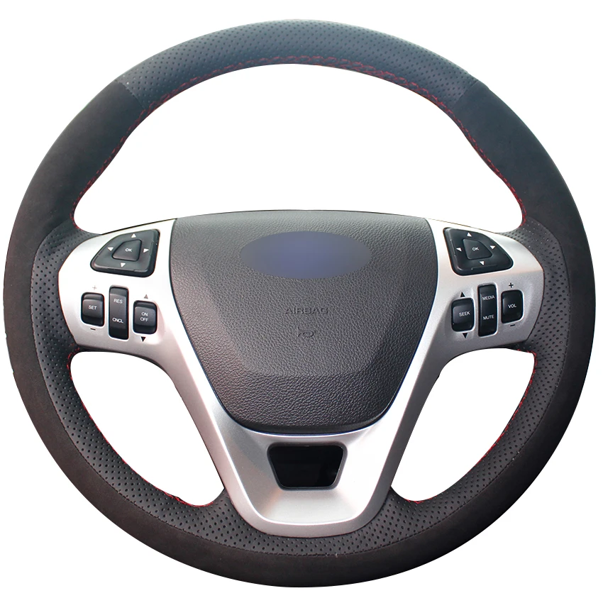 Черная натуральная кожа черная замша искусственная для Ford Explorer 2011-2016 Taurus 2012-2015 Edge