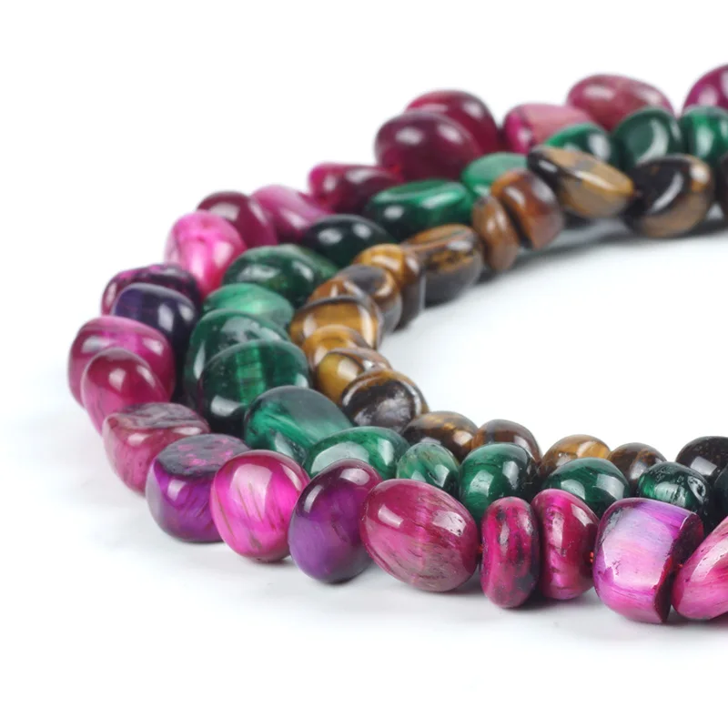 Цветные бусины с тигриным глазом свободные в полоску нестандартные драгоценные