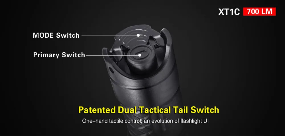 Новейший Klarus XT1C Cree XP-L HI V3 700 люмен 3 формы светодиодный светильник-вспышка Тактический водонепроницаемый светильник с батареей 16340