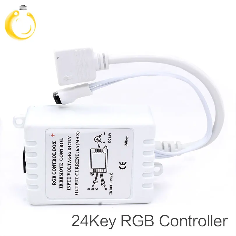 1 шт./лот 12 В постоянного тока светодиодный ИК контроллер с 24 клавишами