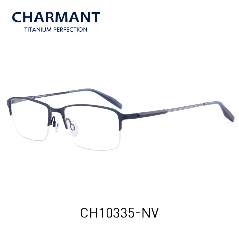 Charmant Pure titanium мужские очки, оправа, мужские прогрессивные Мультифокальные очки, оптические очки, оправа CH10335 - Цвет оправы: Navy Blue