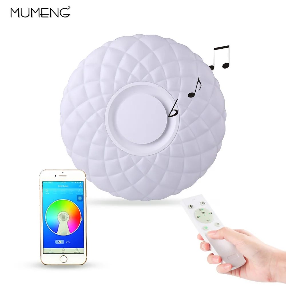 Светодиодный потолочный светильник музыка Bluetooth 36 Вт 85 265 в Регулируемый 3D RGB