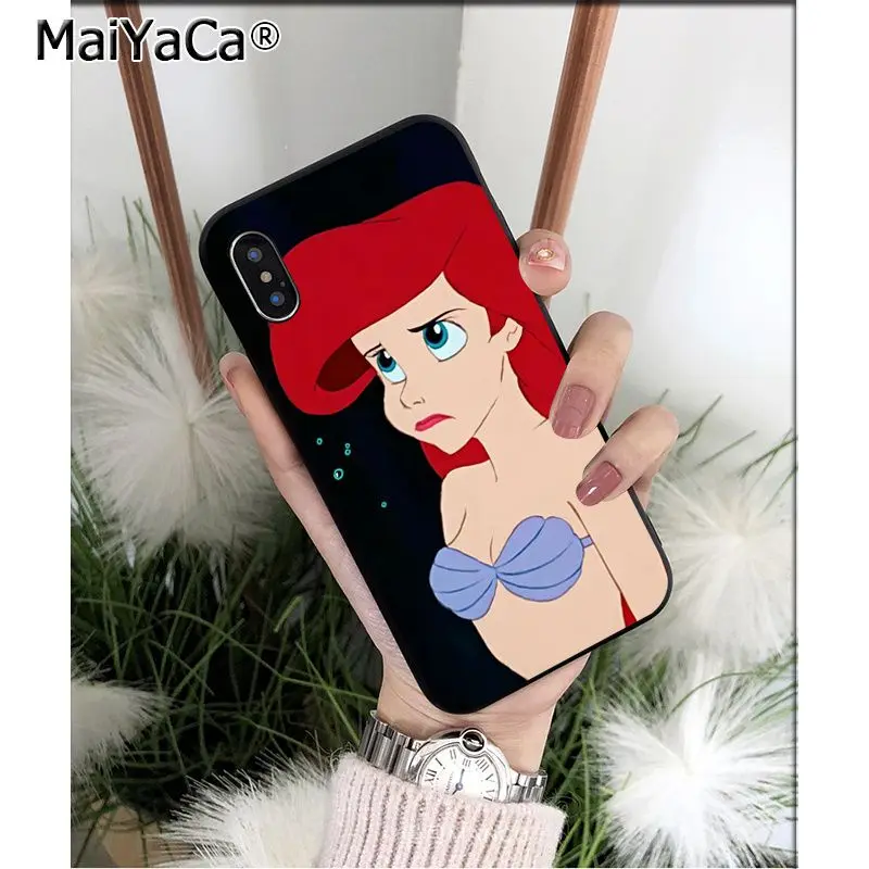 MaiYaCa Ариэль Русалочка Принцесса Силиконовый ТПУ мягкий черный чехол для телефона