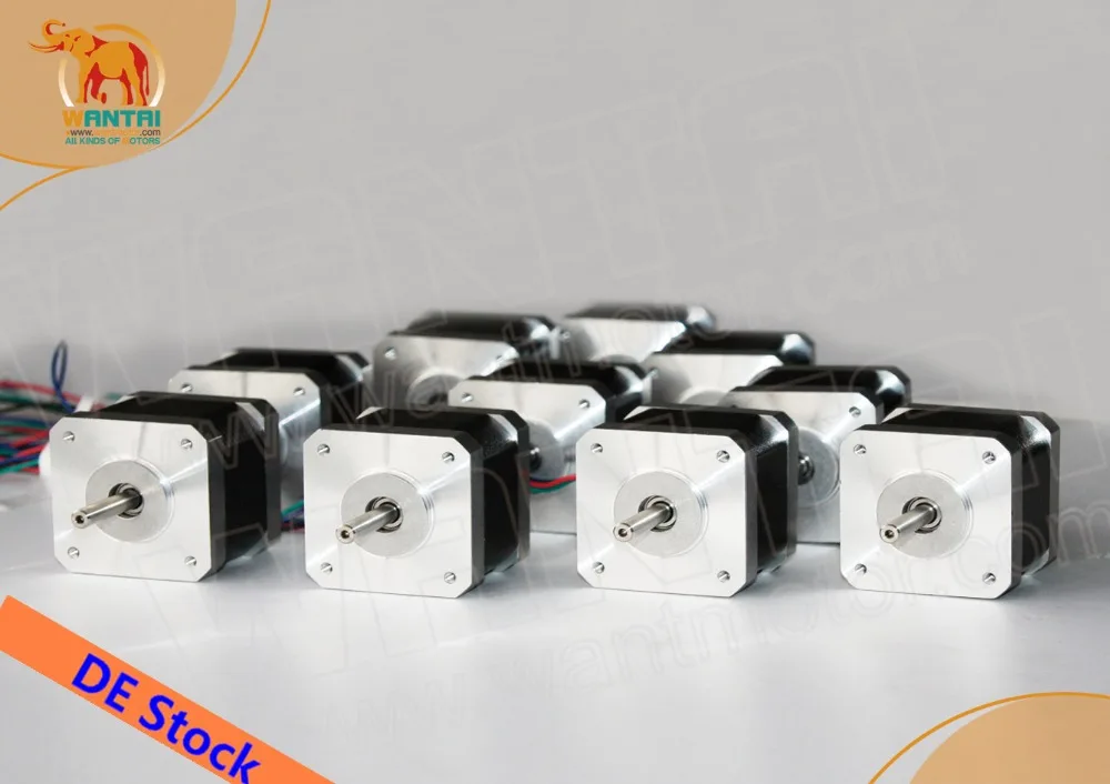 Германишток и ЕС бесплатно! Wantai 10 шт. Nema 17 шаговый двигатель 42BYGHW811 4800 г. См 48 мм 2.5A CE