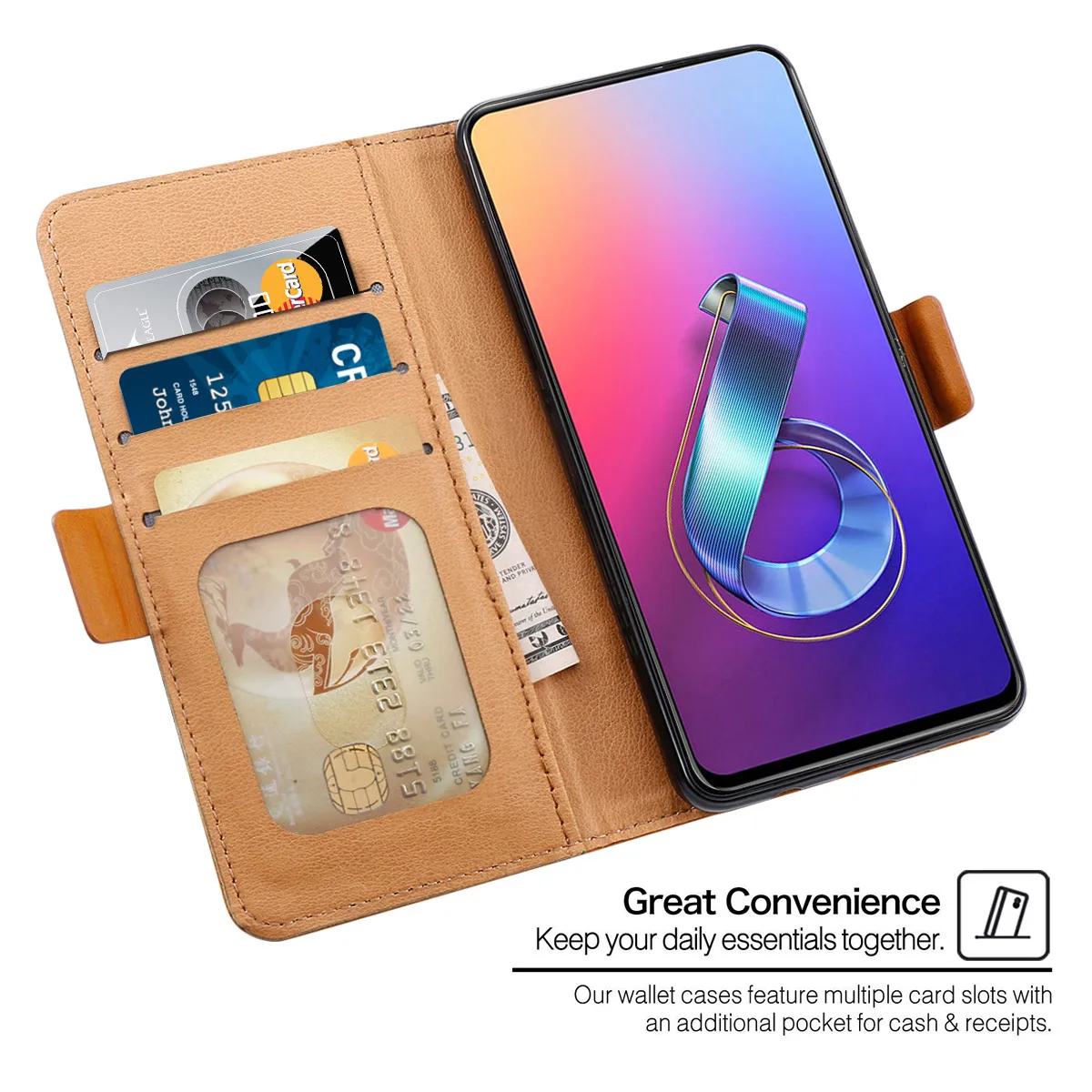 Чехол для Asus Zenfone 6 ZS630KL роскошный двухцветный флип чехол из искусственной кожи с