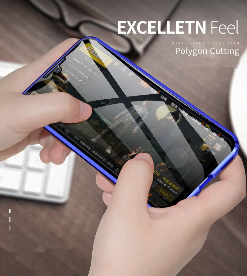 Металлический магнитный передний задний Чехол из закаленного стекла для huawei Honor Play/8X чехол s для huawei Honor 10/V10/10 Lite металлическая рамка Coque