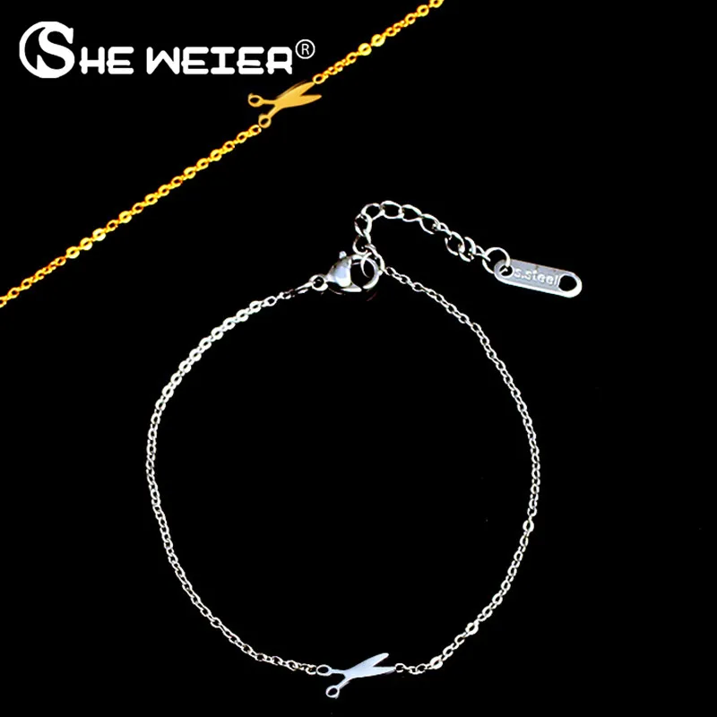 SHE WEIER stainless steel bracelet charm chain link for women feminine jewelry geometric | Украшения и аксессуары