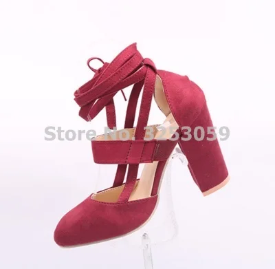 Murah Wanita Muda Dicintai Manis Chunky Tumit Sepatu Renda-Hingga Silang Strappy Gaun Pompa Mary Janes Sepatu Suede Memotong- Keluar Merah Muda Merah Biru Hitam