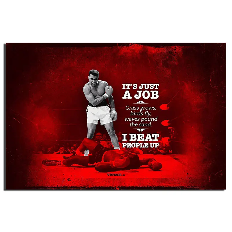 Muhammad Ali Винтаж постер печать на холсте без рамы живопись для декора гостиной - Цвет: 4