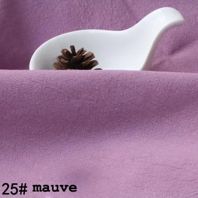 25 mauve Хлопок/лен вареный креп синий розовый зеленый фиолетовый черный темно-синий желтый коричневый ткани для одежды платье Весна ручной работы ремесло Sashiko - Цвет: 25 mauve