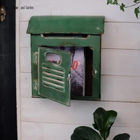 wall mounted hand made shabby chic letter boxrustic green metal mailbox