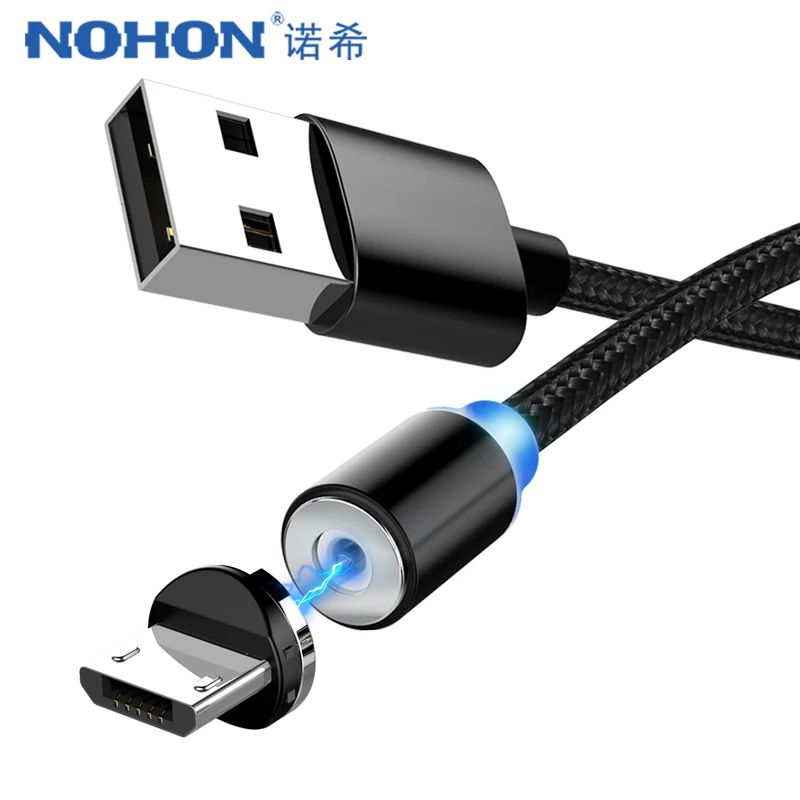 Магнитный зарядный кабель NOHON Micro USB для Samsung Galaxy S7 S6 Huawei Xiaomi Sony Android нейлоновый