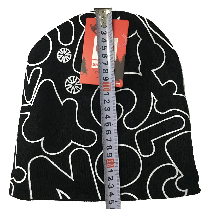 SN.SU.SK Белые зимние шапки с принтом для женщин и мужчин Вязанные Трикотажные