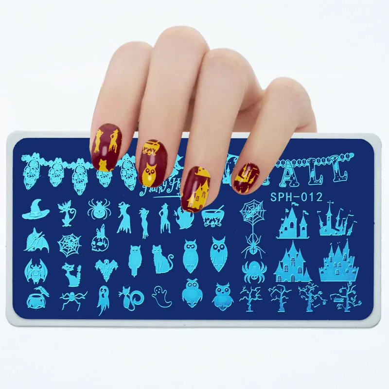 1 Pc 6*12CM Christmas&Halloween Pattern Nail Stamping Plates Image XMAS Rectangle Plate Manicure Art | Красота и здоровье