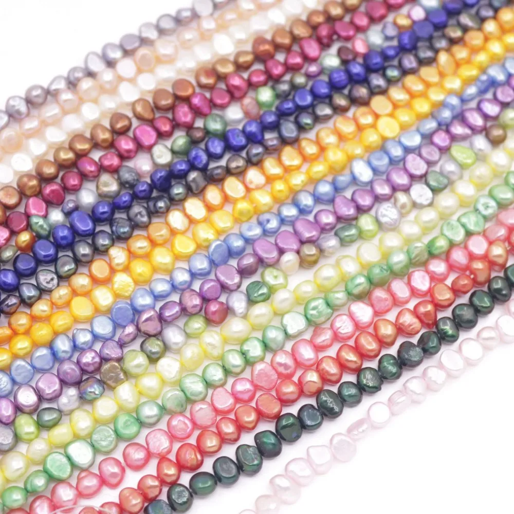 

6mm-7mm Real Freeform Pearl Loose Beads Strand 14 inches Jewelry Making