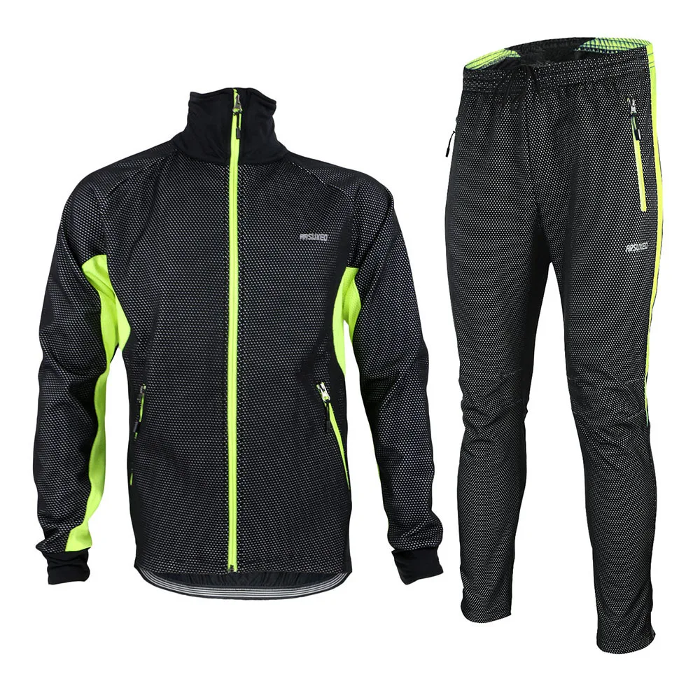 ARSUXEO термальная велосипедная куртка наборы зимняя теплая одежда ветрозащитная