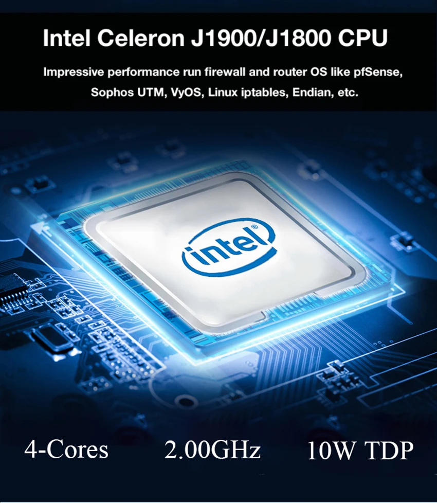 XCY мини ПК Intel Celeron J1900 J1800 Windows 10 Linux промышленный брандмауэр Barebone система мягкий маршрутизатор 4 LAN NIC SIM Pfsense Nuc