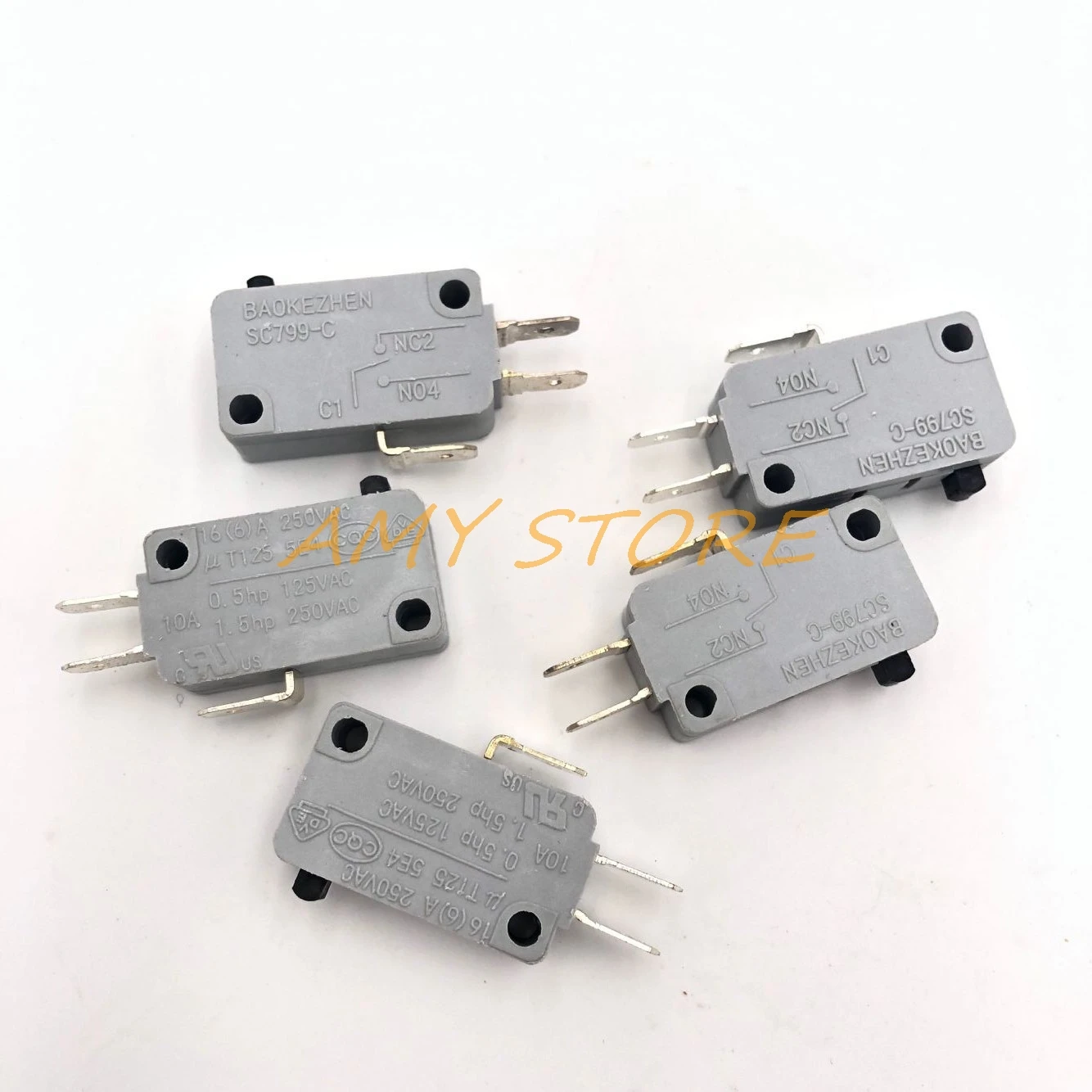 

5pcs LXW-16 250VAC 16A SPDT 1NO 1NC 3P Red Momentary Pushbutton Limit Microswitch Electric Teapot Cooker Accessories