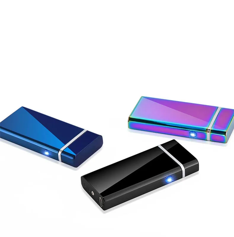 Металлическая ветрозащитная Электронная зажигалка с двойной дугой и Usb зарядкой