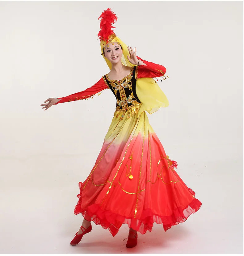 Прямая продажа 2017 танцевальные костюмы костюм китайского народного танца юбка