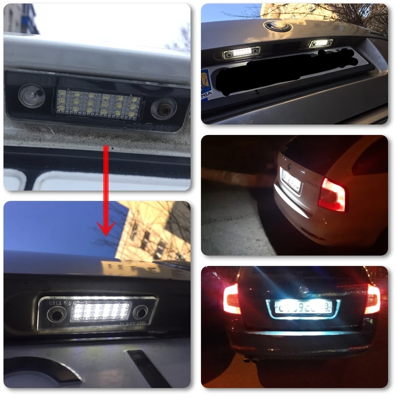 Супер яркий белый 18 SMD светодиодный свет для SKODA Octavia 1Z Roomster 5J светодиодный свет номерного знака авто лампа для освещения номерного знака