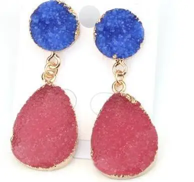 Модные серьги из смолы Druzy, серьги в форме капли воды для женщин, ювелирное изделие, массивные серьги Mujer Moda, подарки для женщин, аксессуары