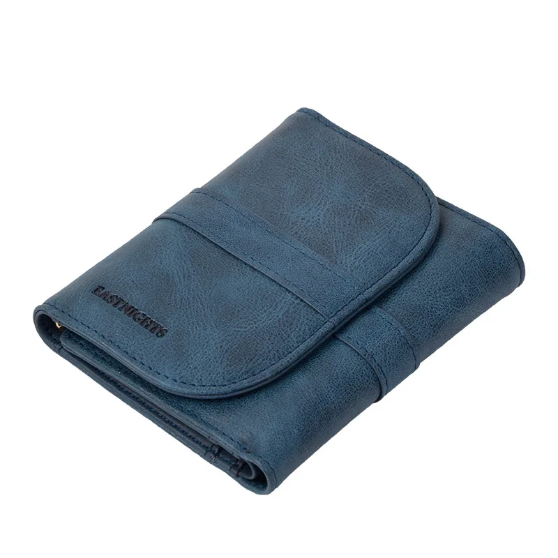 Blue Заводская распродажа, женские короткие кошельки, натуральная кожа, три сложения, сумка для денег, дамские держатели для карт, винтажный кошелек для женщин, TW2644 - Цвет: Blue