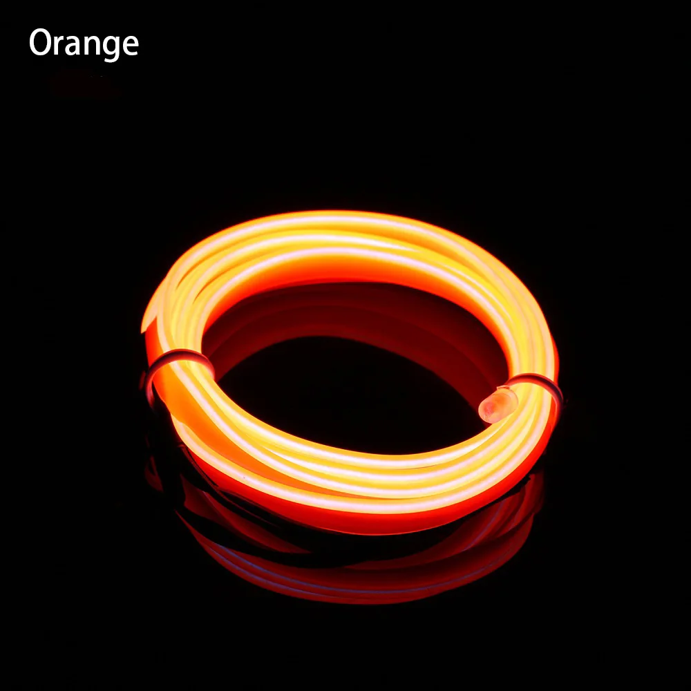 orange 1PC Multi-Color 1m/2m/5m LED Flash Flexible Neon Light Glow EL Strip Tube Wire Rope Glow Car Decor - Испускаемый цвет: orange