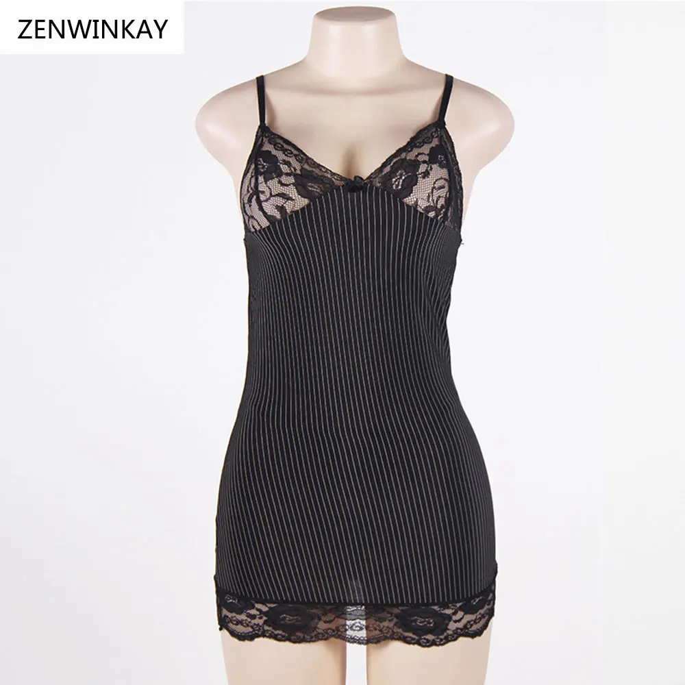 Кружевная черная ночная рубашка женская сексуальное ночное белье женское нижнее