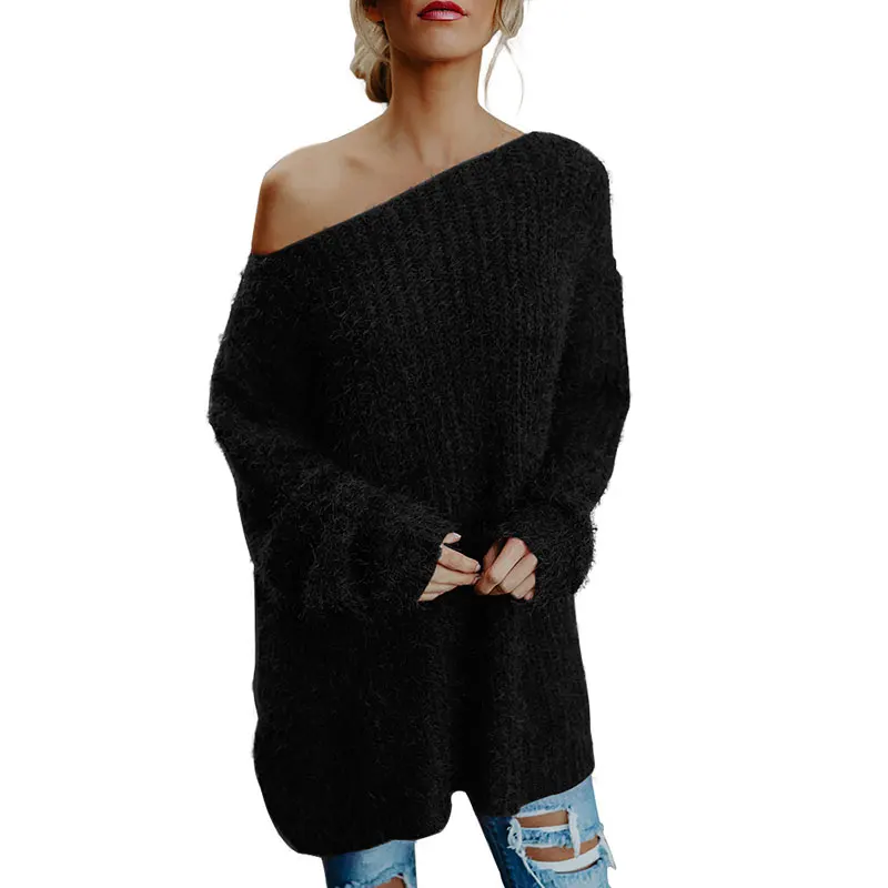 2019 Весна Новая женская зимняя мода Пушистый Плюшевый трикотажная блузка длинный