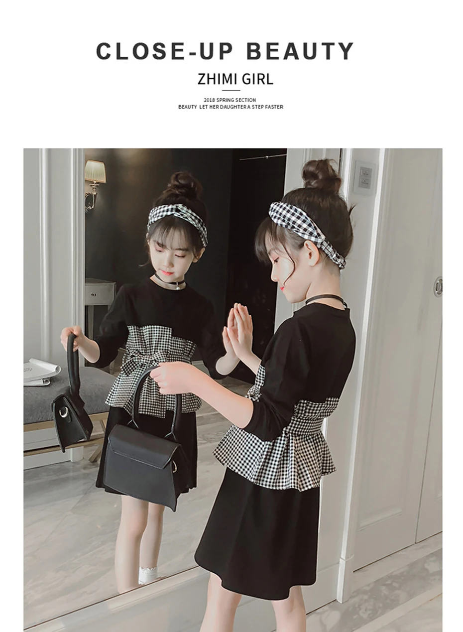 Элегантные школьные весенне-осенние платья для девочек от 2 до 10 11 12 13 лет