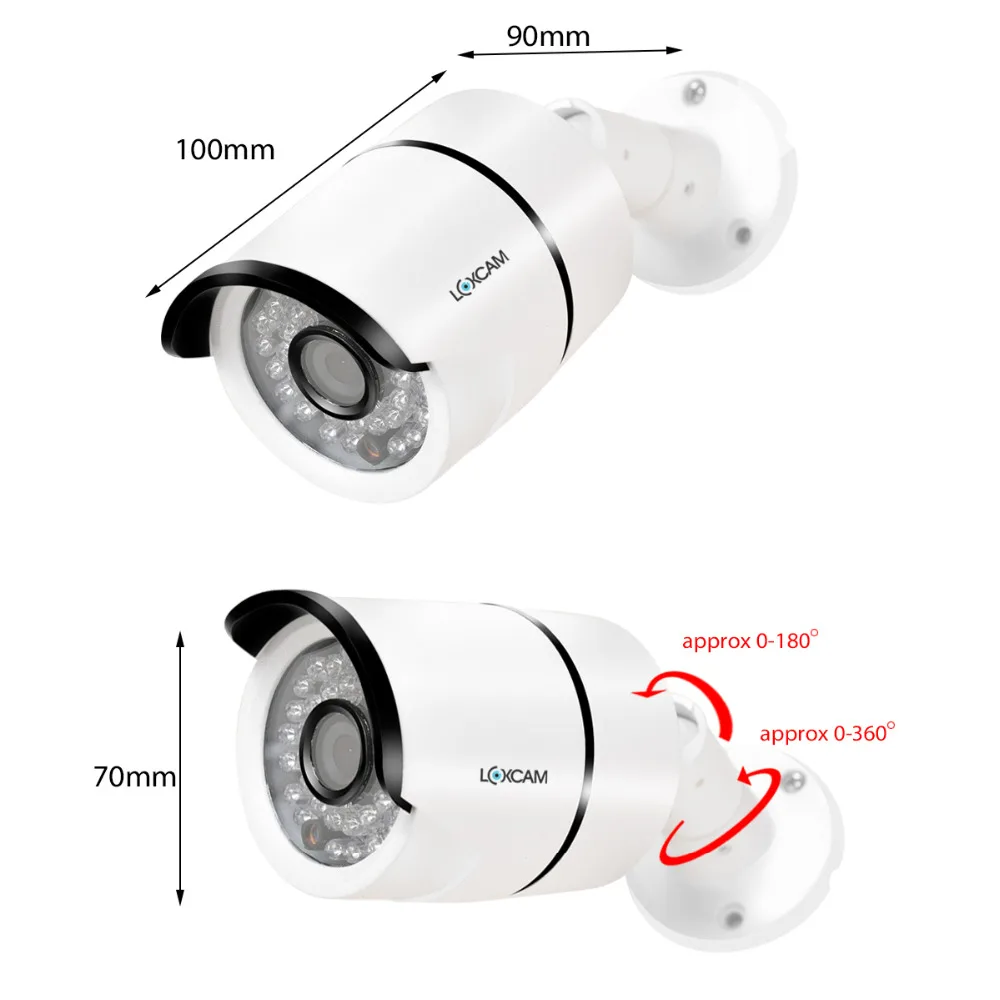 LOXCAM H.265 4MP 48V POE ip-камера 4MP Аудио Безопасность наружная Водонепроницаемая камера ночного видения P2P onvif-видео камера наблюдения